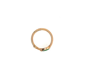 18kt YG Burmese Apple Green Jadeite Paired w/ .08ct Diamond Ring