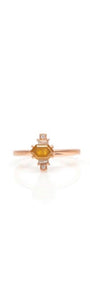 18kt Rose Gold Matte 1.05 ct Fancy Shape Yellow Diamond Ring