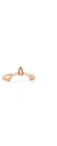 18kt Rose Gold Matte Burmese Icy Jadeite Teardrop Ring