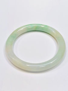 Burmese Apple and Emerald Green Jadeite Traditional Bangle