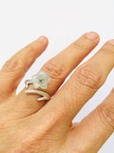 18kt Brush Finished Burmese Imperial White '5 Petals of Happiness Blossom of Vine' Ring