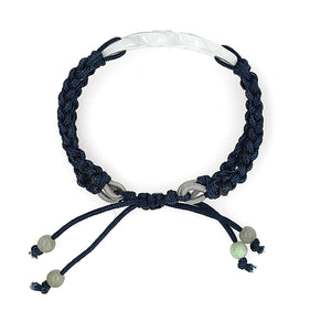 Burmese Jadeite Infinity Knot Silk Bracelet