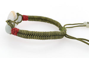Burmese Jadeite Eternal Bi Men's Silk Bracelet