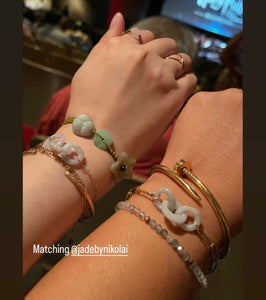 14kt Burmese Jadeite Interlock 'Strong Bond' Bracelet