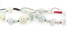 Burmese Jadeite Cherry Blossoms & Pigs Silk Bracelet