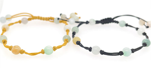 Burmese Jadeite Lucky 8 Silk Bracelet