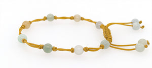 Burmese Jadeite Lucky 8 Silk Bracelet