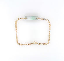 14kt Gold Paperclip Burmese Pastel Jadeite Bracelet