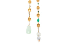 24kt Granulated Lanterns with Burmese Emerald Green Jadeite Beads Necklace