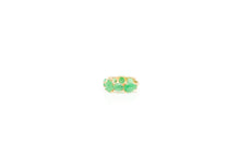 18kt RG Burmese Apple Green Jadeite Mix Shape Cabochon Eternity Pinky Ring