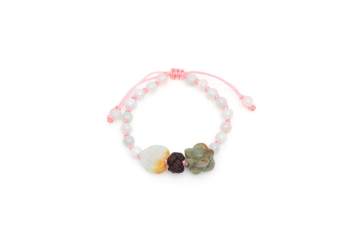 Burmese Jadeite 'Celebration of Life & Love' Children's Silk Bracelet