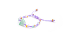 Burmese Jadeite Butterfly Children's Silk Bracelet