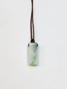 Raw, Natural, Unpolished Burmese Jadeite Silk Adjustable Necklace